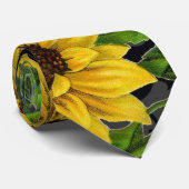 Vintages Sonnenblumemuster Krawatte (Gerollt)