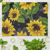 Vintages Sonnenblumemuster Küchentuch (Gefaltet)