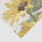 Vintages Sonnenblumen-Blütenschmetterlingskript Seidenpapier (Detail)