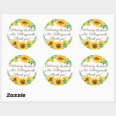 Vintages Sonnenblumenbad Runder Aufkleber (Blatt)