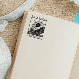 Vintages Sonnenblumenbuch Ex Libris Gummistempel