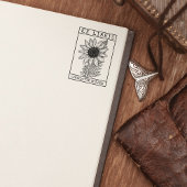 Vintages Sonnenblumenbuch Ex Libris Gummistempel