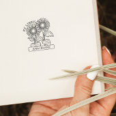 Vintages Sonnenblumenbuch Ex Libris Gummistempel