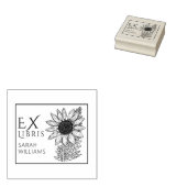Vintages Sonnenblumenbuch Ex Libris Gummistempel (Stempel)