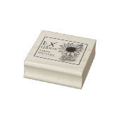 Vintages Sonnenblumenbuch Ex Libris Gummistempel (Stempel)