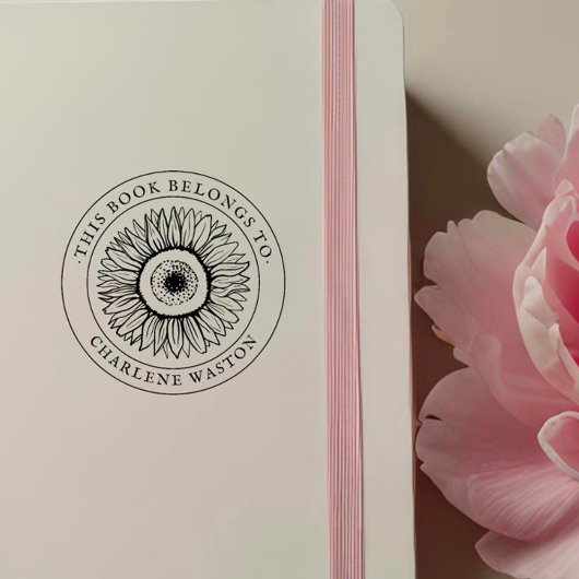 Vintages Sonnenblumenbuch Gummistempel