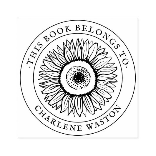 Vintages Sonnenblumenbuch Gummistempel (Prägung)