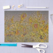 Vintages Sonnenblumenfeld gelb gelb gestört Seidenpapier (Handwerk)