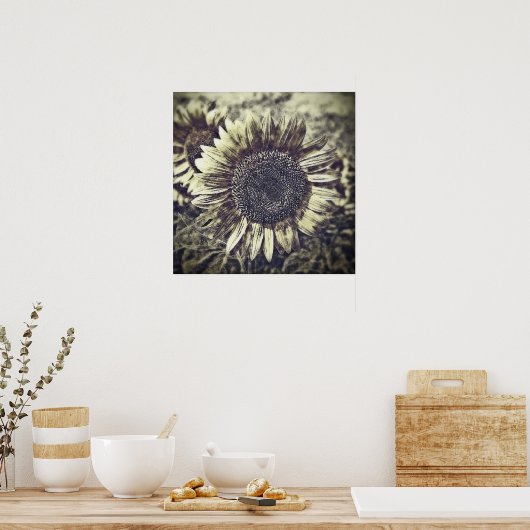 Vintages Sonnenblumengemälde #3 - Poster (Küche)