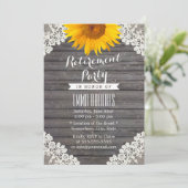 Vintages Sonnenblumenlaked Bartholz Retirement Par Einladung (Stehend Vorderseite)