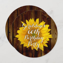 Vintages Sonnenblumenland Geburtstagspartei Einladung