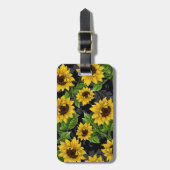 Vintages Sonnenblumenmuster Gepäckanhänger (Vorderseite vertikal)