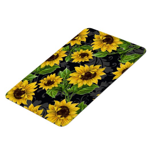 Vintages Sonnenblumenmuster Magnet (Linke Seite)