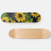 Vintages Sonnenblumenmuster Skateboard (Horizontal)