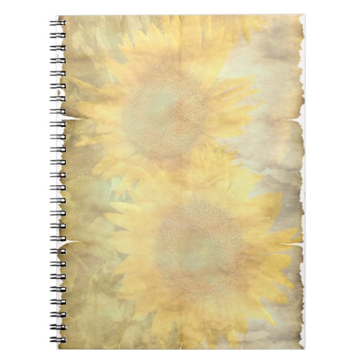 Vintages Sonnenblumenpapier Notizblock (Vorderseite)