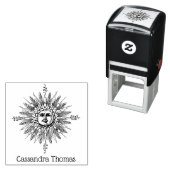 Vintages Sonnengesicht Anthropomorpher Botanischer Permastempel (Beispiel)