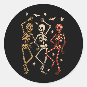 Vintages Sonnenlicht Halloween Tanzskelette Spooky Runder Aufkleber