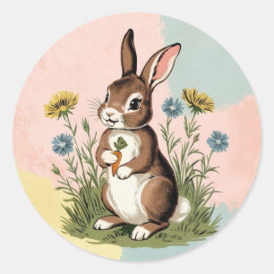 Vintages Sonnenlicht - Nostalgisches Ostern Runder Aufkleber