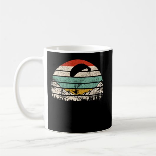 Vintages Sonnenuntergang für Gleitschirmflieger Kaffeetasse (Links)