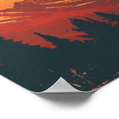 Vintages Sonnenuntergang im Mountainbike-Poster Poster (Ecke)