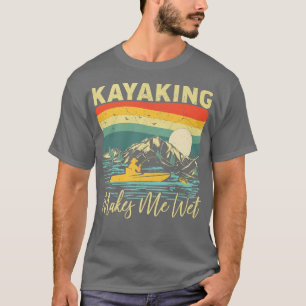 Vintages Sonnenuntergang Kayaking macht mich zum W T-Shirt