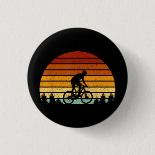 Vintages Sonnenuntergang Mountainbike-Geschenk für Button