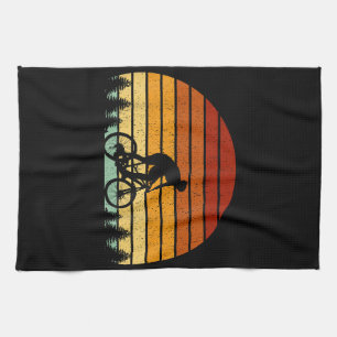 Vintages Sonnenuntergang Mountainbike-Geschenk für Geschirrtuch