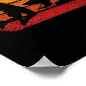 Vintages Sonnenuntergang-Volleyball-Geschenk Poster (Ecke)