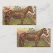 Vintages Sorrel Pferd Visitenkarte (Vorne/Hinten)