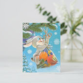 Vintages sowjetisches Neujahr/Weihnachts-Postkarte Postkarte (Stehend Vorderseite)