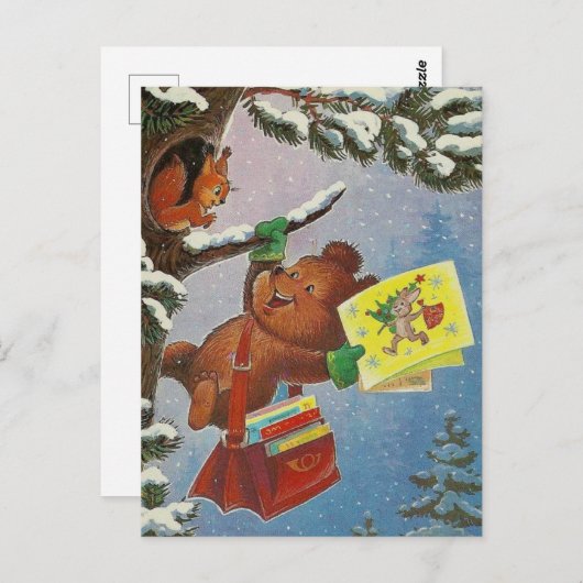 Vintages sowjetisches Neujahr/Weihnachts-Postkarte Postkarte (Vorne/Hinten)