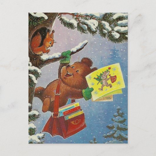 Vintages sowjetisches Neujahr/Weihnachts-Postkarte Postkarte (Vorderseite)