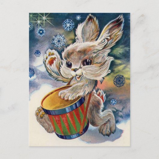 Vintages sowjetisches Neujahr/Weihnachts-Postkarte Postkarte (Vorderseite)