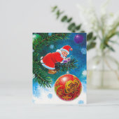 Vintages sowjetisches Neujahr/Weihnachts-Postkarte Postkarte (Stehend Vorderseite)