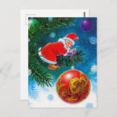 Vintages sowjetisches Neujahr/Weihnachts-Postkarte Postkarte (Vorne/Hinten)