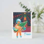 Vintages sowjetisches Neujahrsgrüßen, Zeitalter de Postkarte (Stehend Vorderseite)