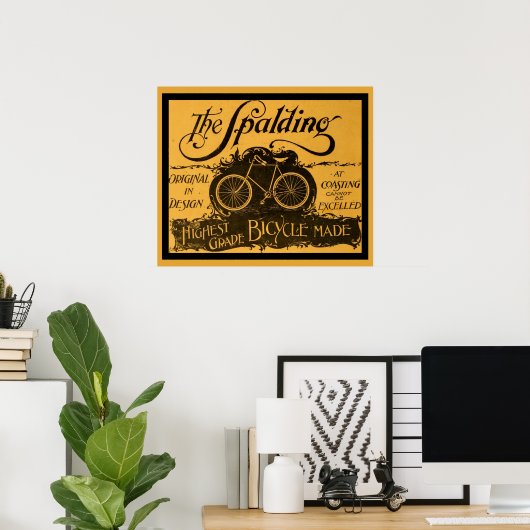 Vintages Spalding Bicycle Poster (Heimbüro)