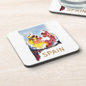 Vintages Spanien-Flamenco-Tänzer-Reise-Plakat Getränkeuntersetzer (Linke Seite)