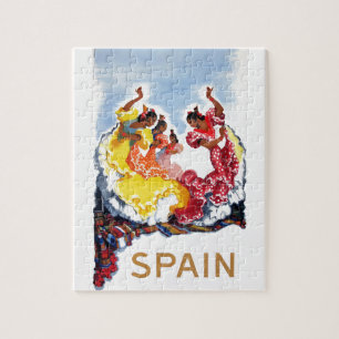 Vintages Spanien-Flamenco-Tänzer-Reise-Plakat Puzzle