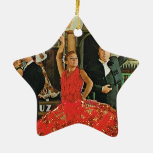 Vintages Spanien, Flamencotänzer Keramik Ornament (Hinten)