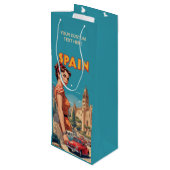 Vintages Spanien Geschenktüte Für Weinflaschen (Rückseite Schrägansicht)