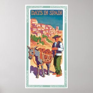Vintages Spanien-Reise-Anzeigen-Kunst-Druck-Plakat Poster