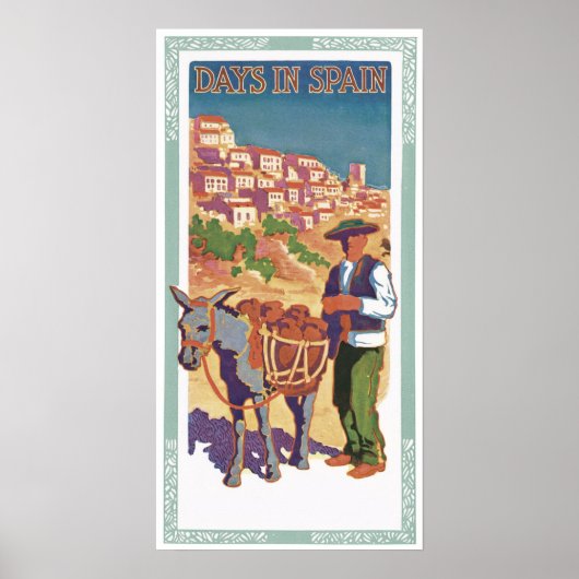 Vintages Spanien Reisen und Kunst Print Poster (Vorne)