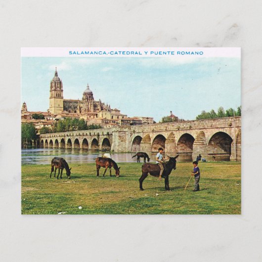 Vintages Spanien, Salamanca, Kathedrale Postkarte (Vorderseite)