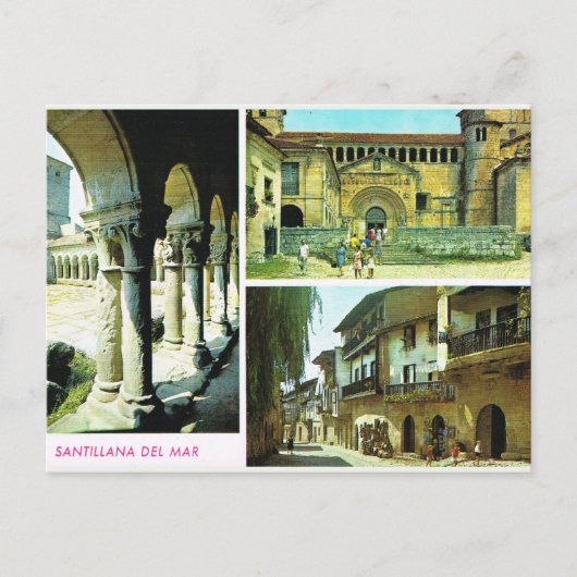 Vintages Spanien, Santillana del mar, Santander Postkarte (Vorderseite)