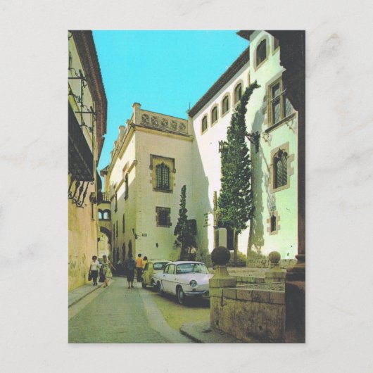Vintages Spanien, Sitges, alte Straßen Postkarte (Vorderseite)
