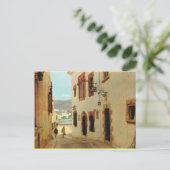 Vintages Spanien, Sitges, Häuser in der Altstadt Postkarte (Stehend Vorderseite)