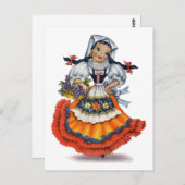 Vintages Spanisch Girl Traditionskleid Postcard Postkarte (Vorne/Hinten)