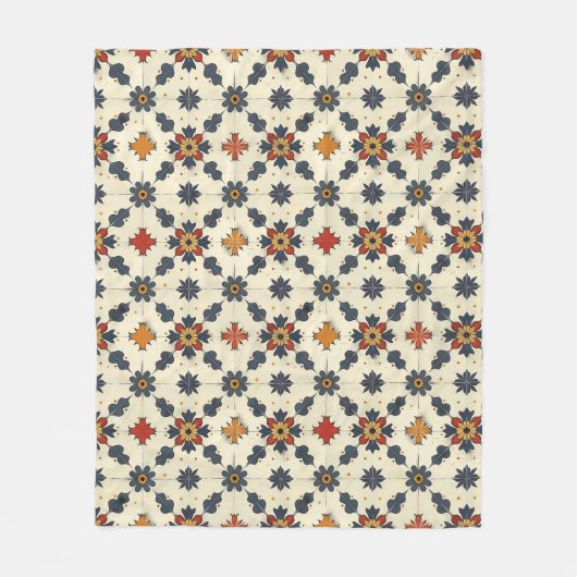 Vintages Spanisches Fliesenmuster Fleecedecke (Vorderseite)