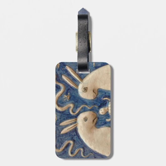 Vintages Spanisches Kaninchen Gepäckanhänger (Rückseite vertikal)